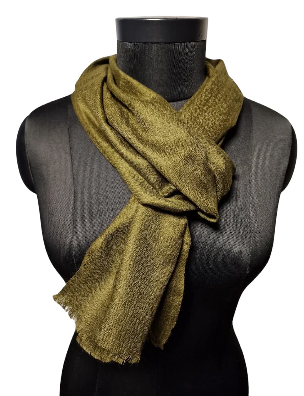 THIN MOSS GREEN CASHMERE SCARF