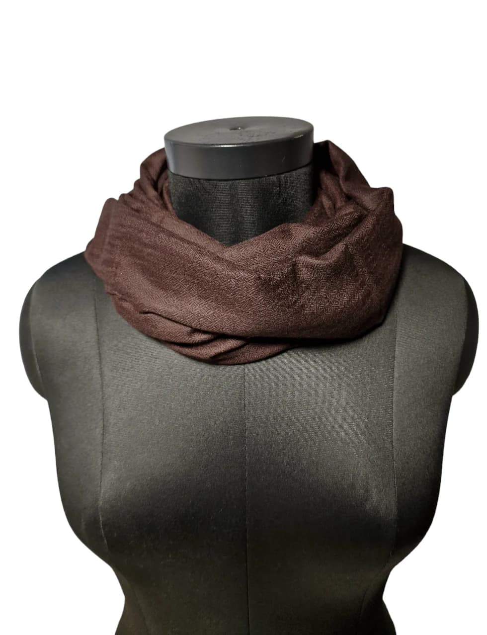 SUPER LIGHT NARROW BROWN CASHMERE SCARF