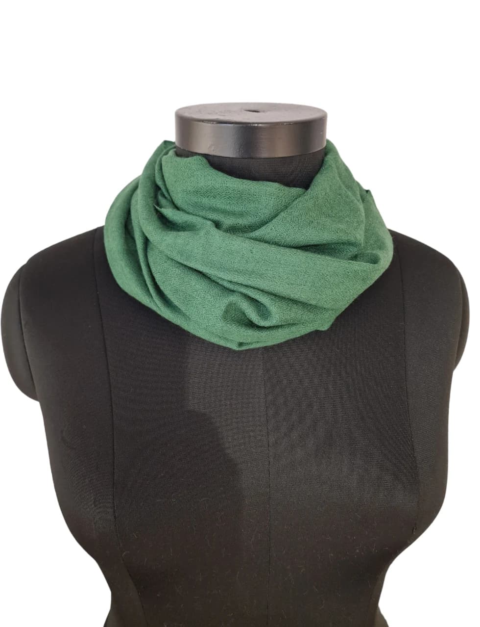 GREEN NARROW CASHMERE SCARF