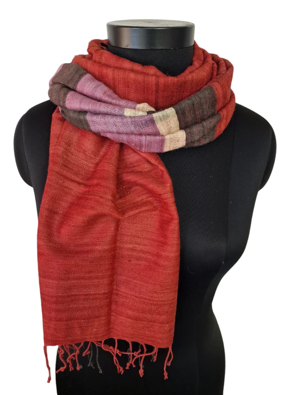 HANDMADE SILK SCARF IN WARM COLORS