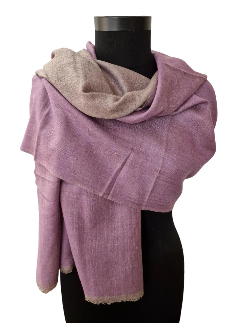 LAVENDER AND SILVER GRAY PASHMINA SHAWL