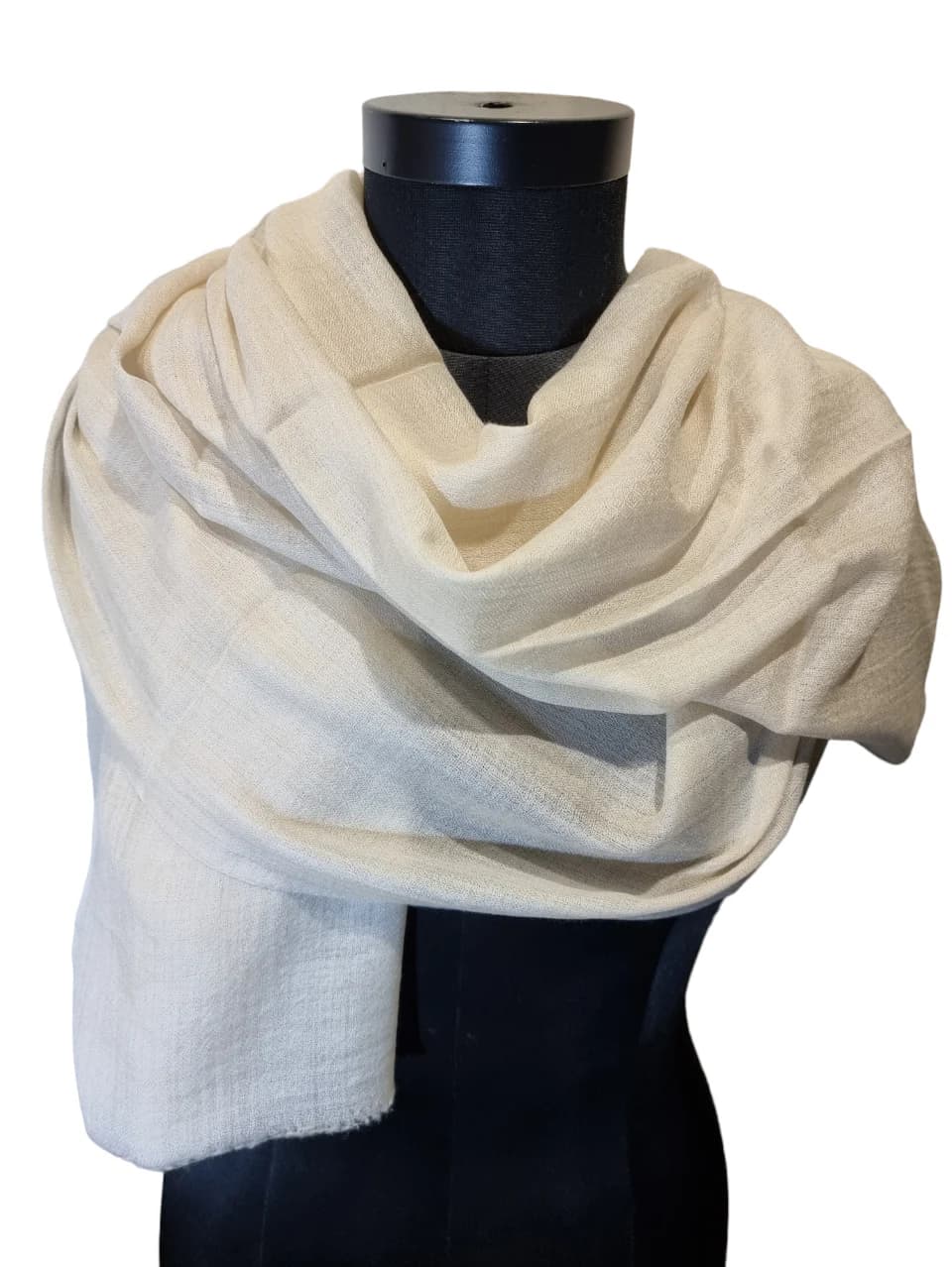 LARGE CREAM PASHMINA SHAWL