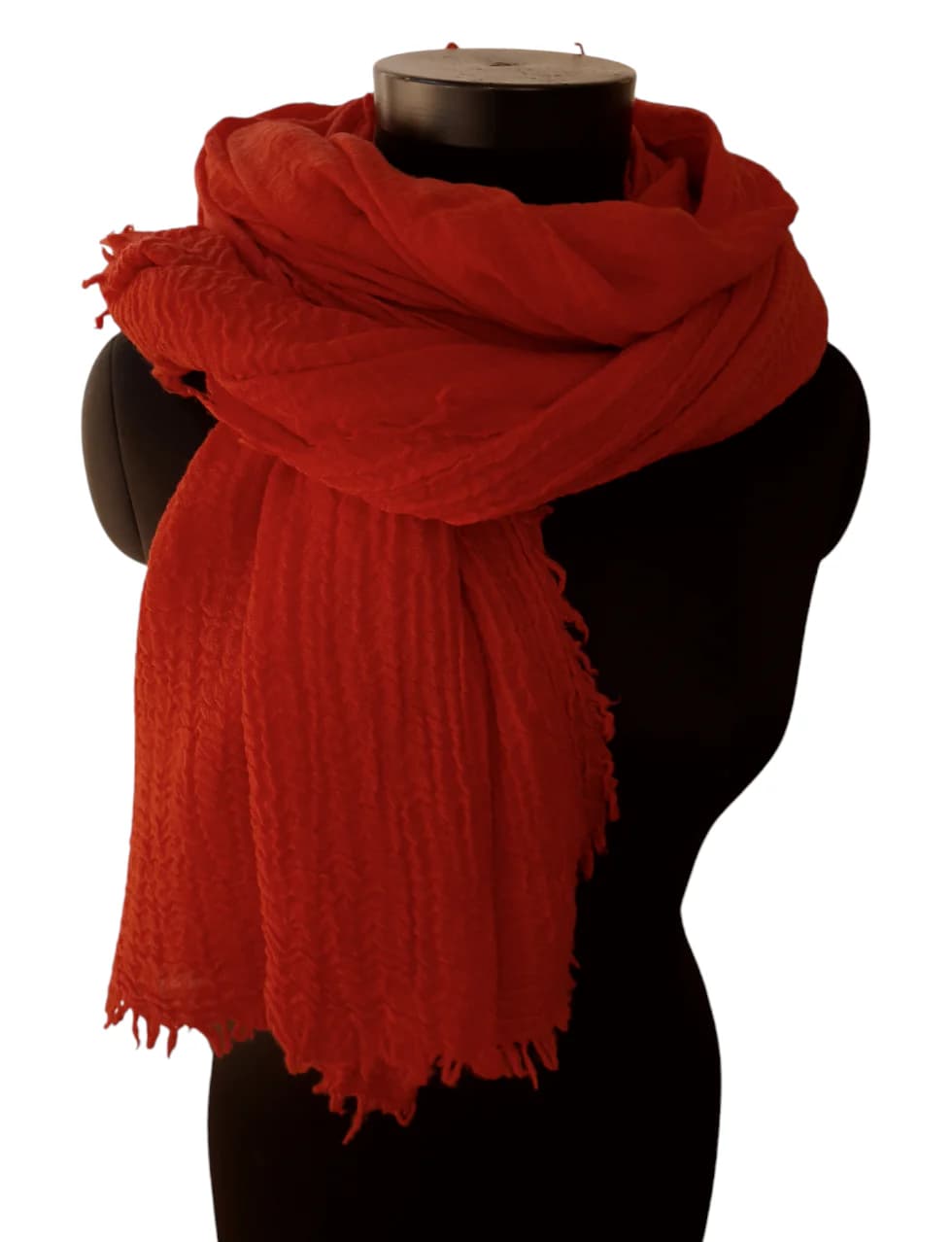 LARGE CHRISTMAS RED WOOLEN SCARF