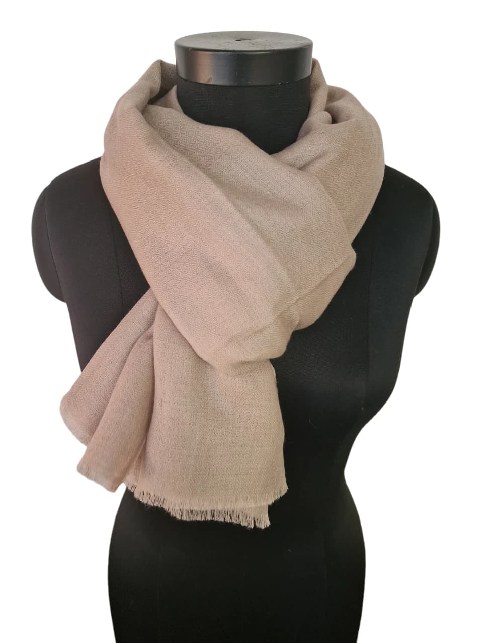 LARGE NATURAL COLORED CASHMERE SHAWL