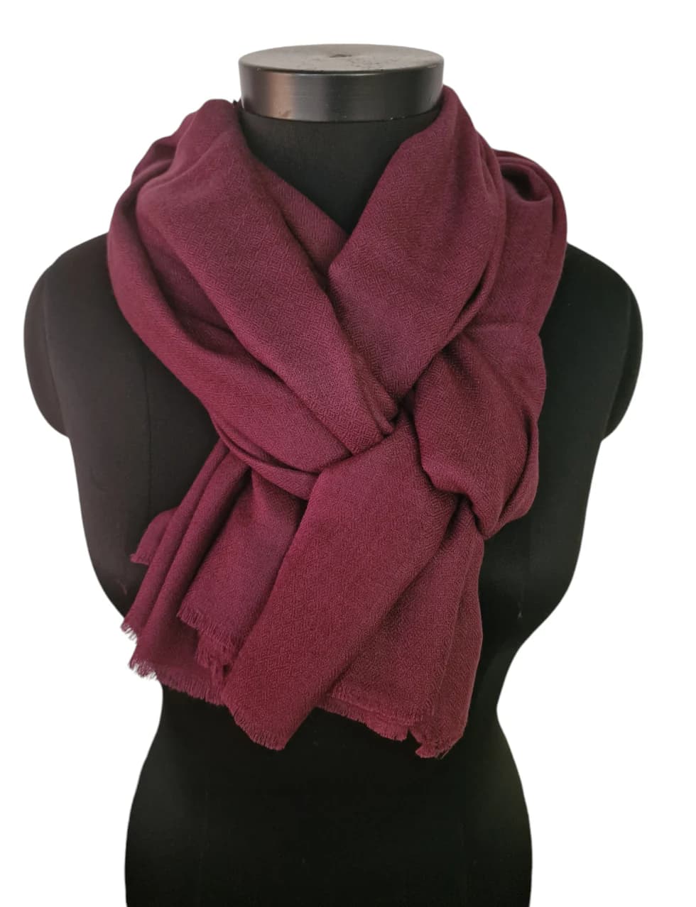 LARGE BOYSENBERRY COLORED CASHMERE SHAWL