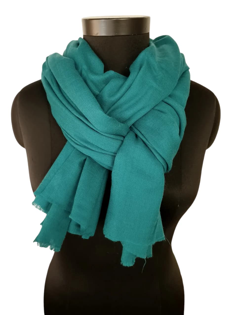 LARGE DARK SEA GREEN CASHMERE SHAWL
