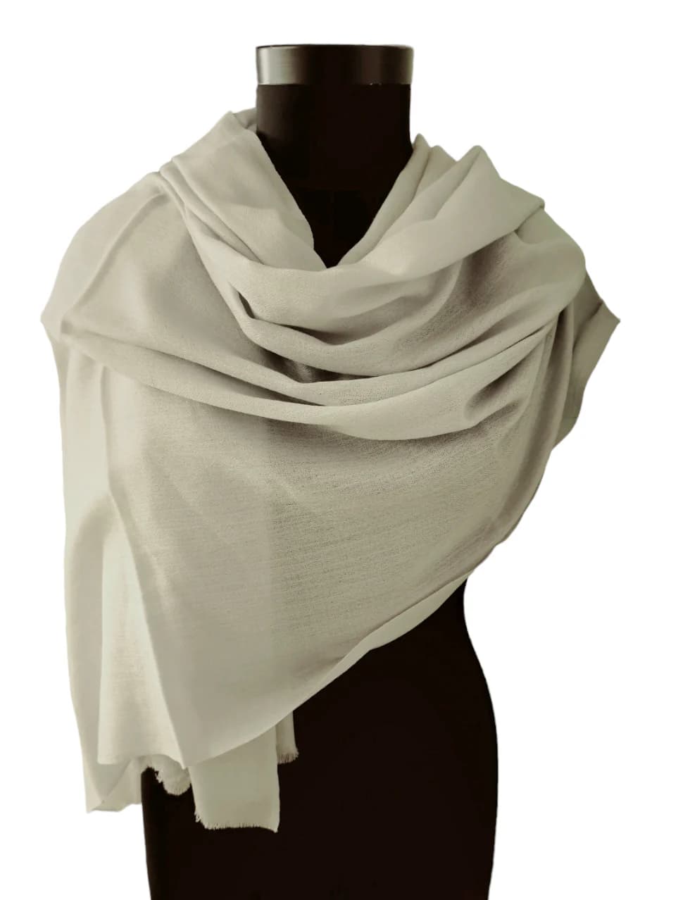 LARGE LIGHT GRAY CASHMERE SHAWL