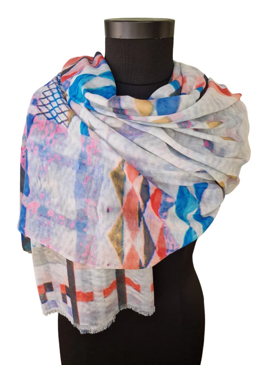 BRIGHT SUMMER SCARF IN COTTON AND SILK