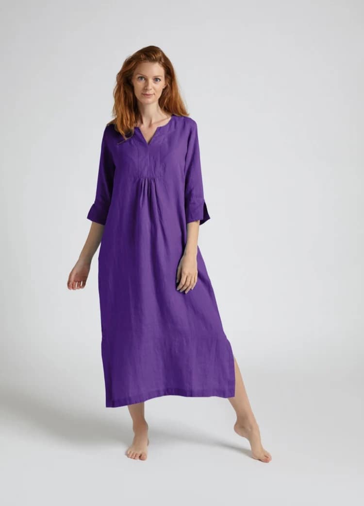 LIFE STYLE LINEN MAXI DRESS APRICOT