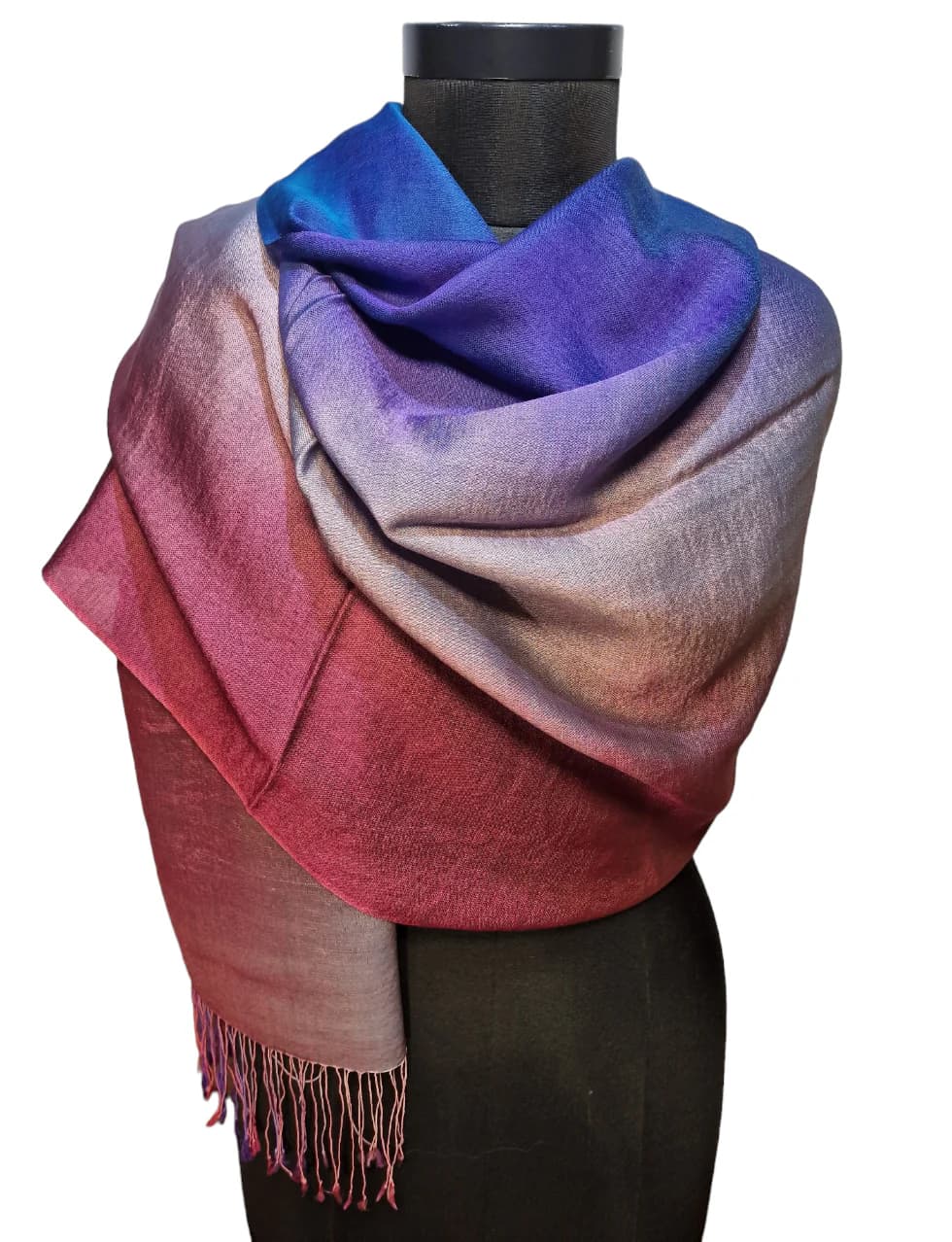 DUSTY BUT COLORFUL SCARF IN CASHMERE AND MULBERRY SILK