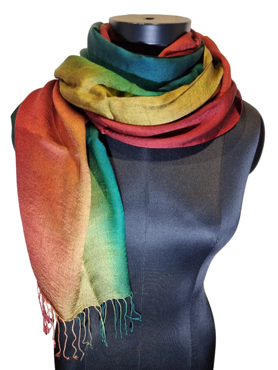 CASHMERE AND MULBERRY SILK SHAWL "COLOR BOMB"