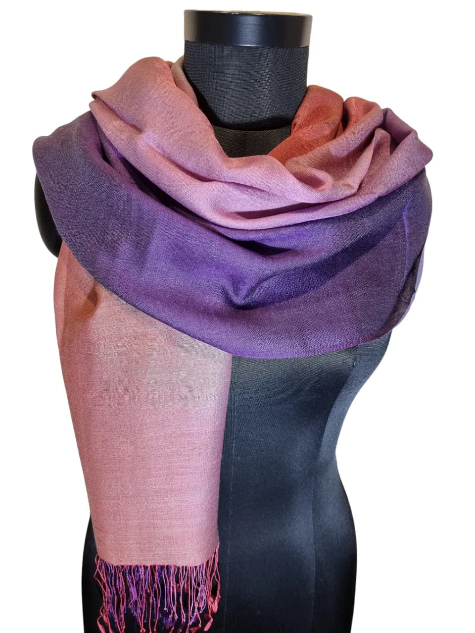 BEAUTIFUL MULTICOLORED CASHMERE AND MULBERRY SILK SHAWL