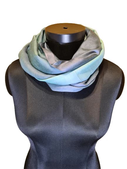 GREY, PETROL AND SLATE COLORED CASHMERE AND SILK SCARVES