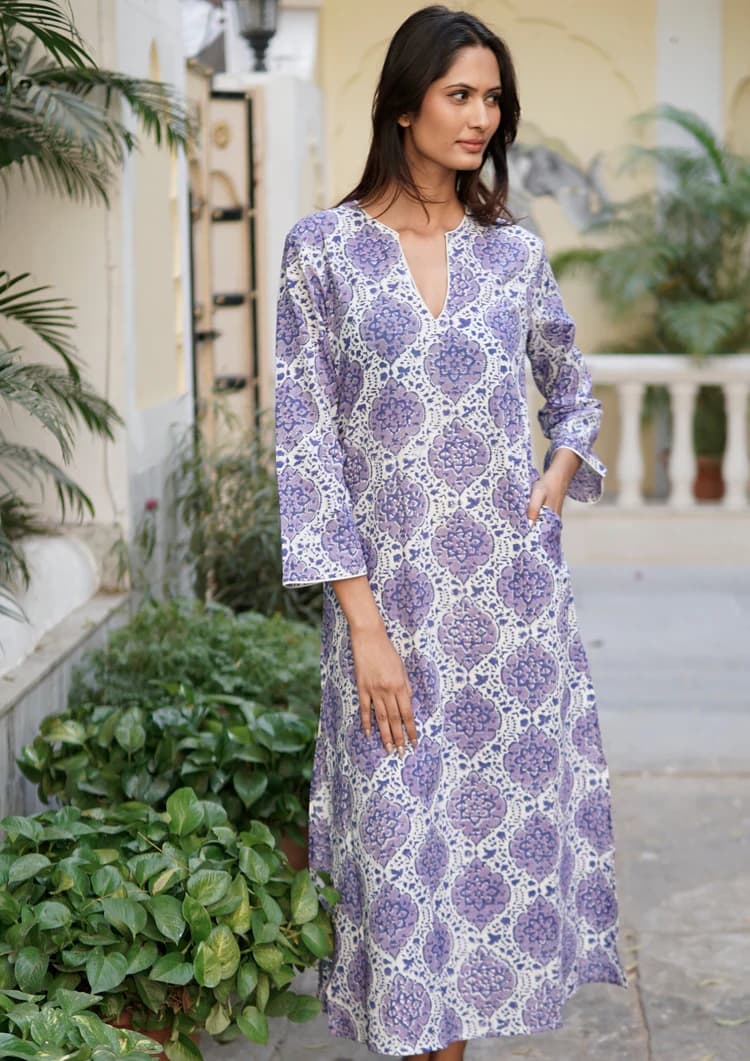 LONG KAFTAN DRESS, BEACH KAFTAN, LUXURY BEACH COVER UP "ROMY"