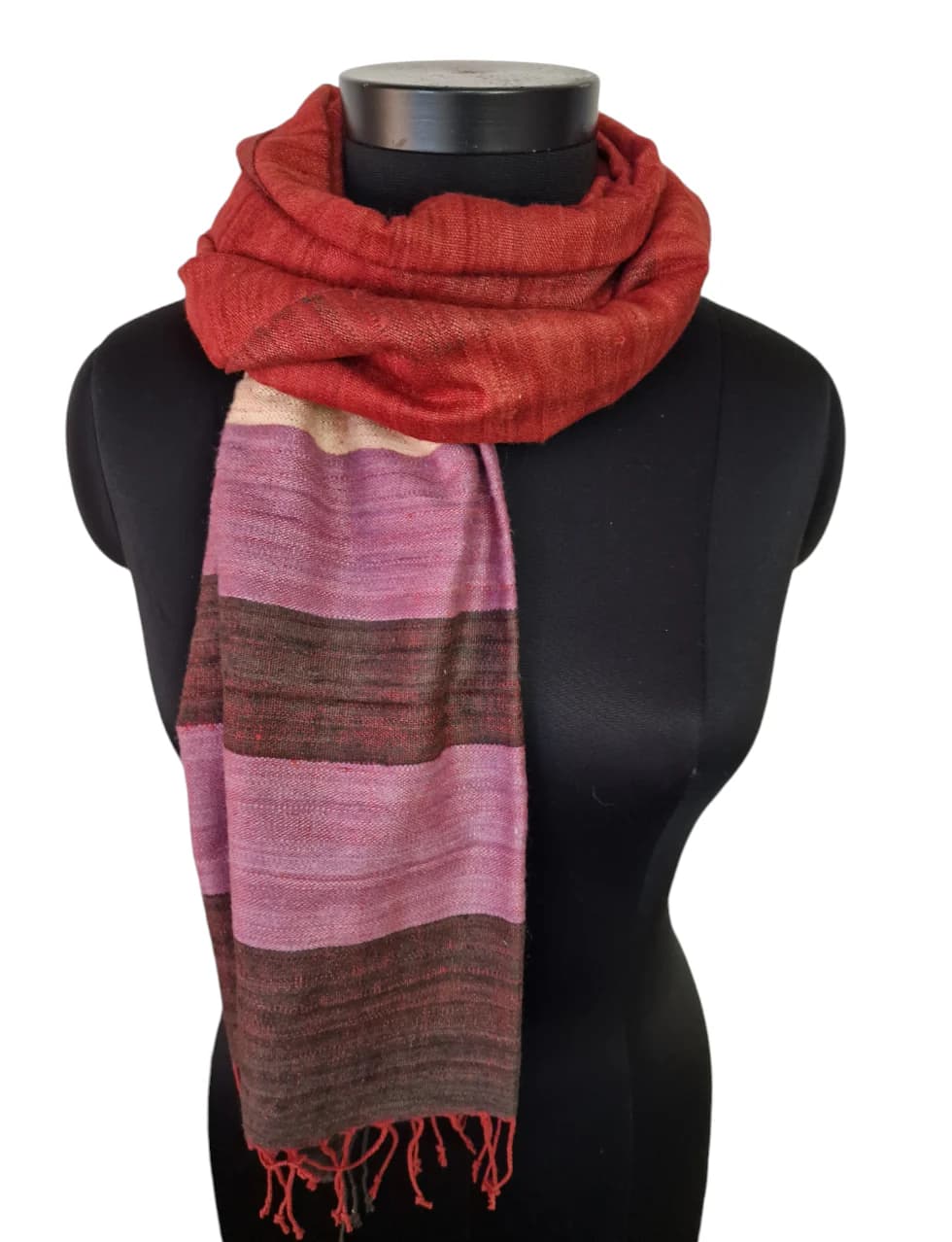 HANDMADE SILK SCARF IN WARM COLORS