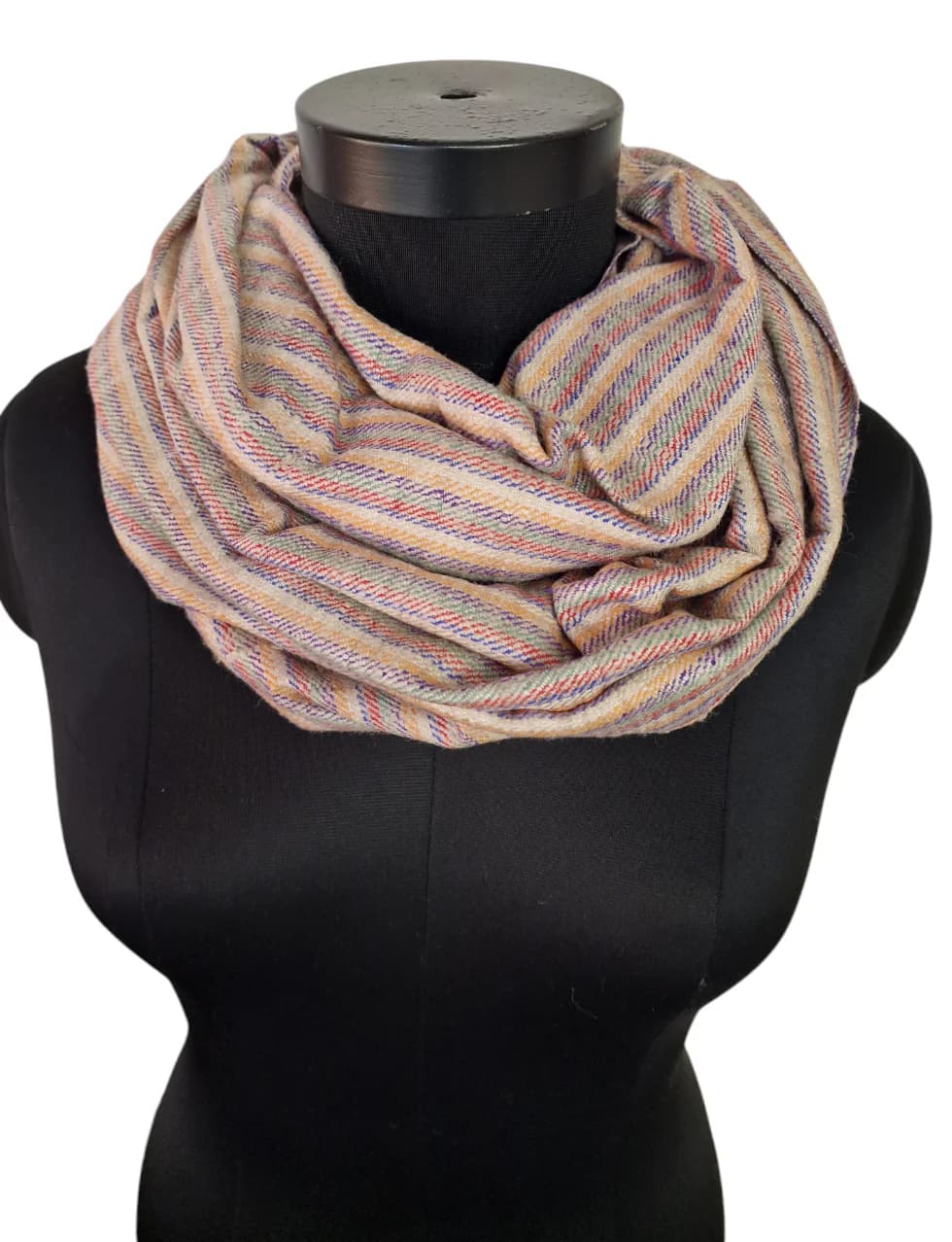 LONG STRIPED HANDMADE SILK SCARF