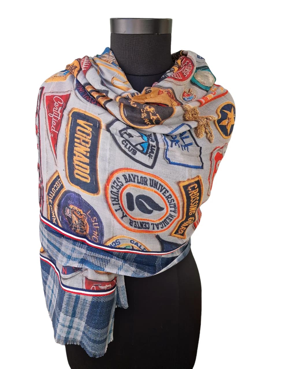 SILK AND COTTON SCARF CALLED "PATCH"