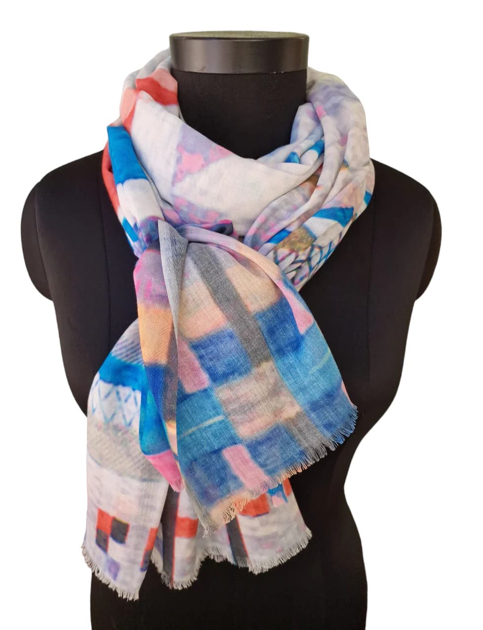 BRIGHT SUMMER SCARF IN COTTON AND SILK
