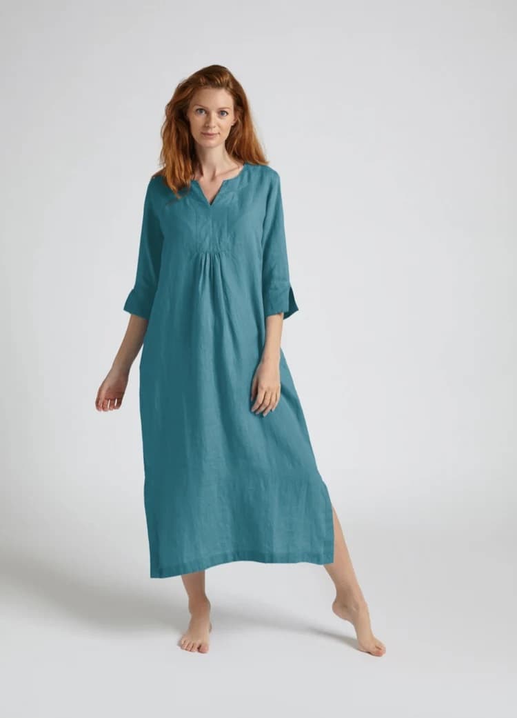 LIFE STYLE LINEN MAXI DRESS APRICOT