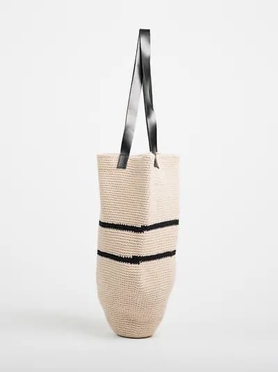 WOVEN COTTON SHOPPER BAG
