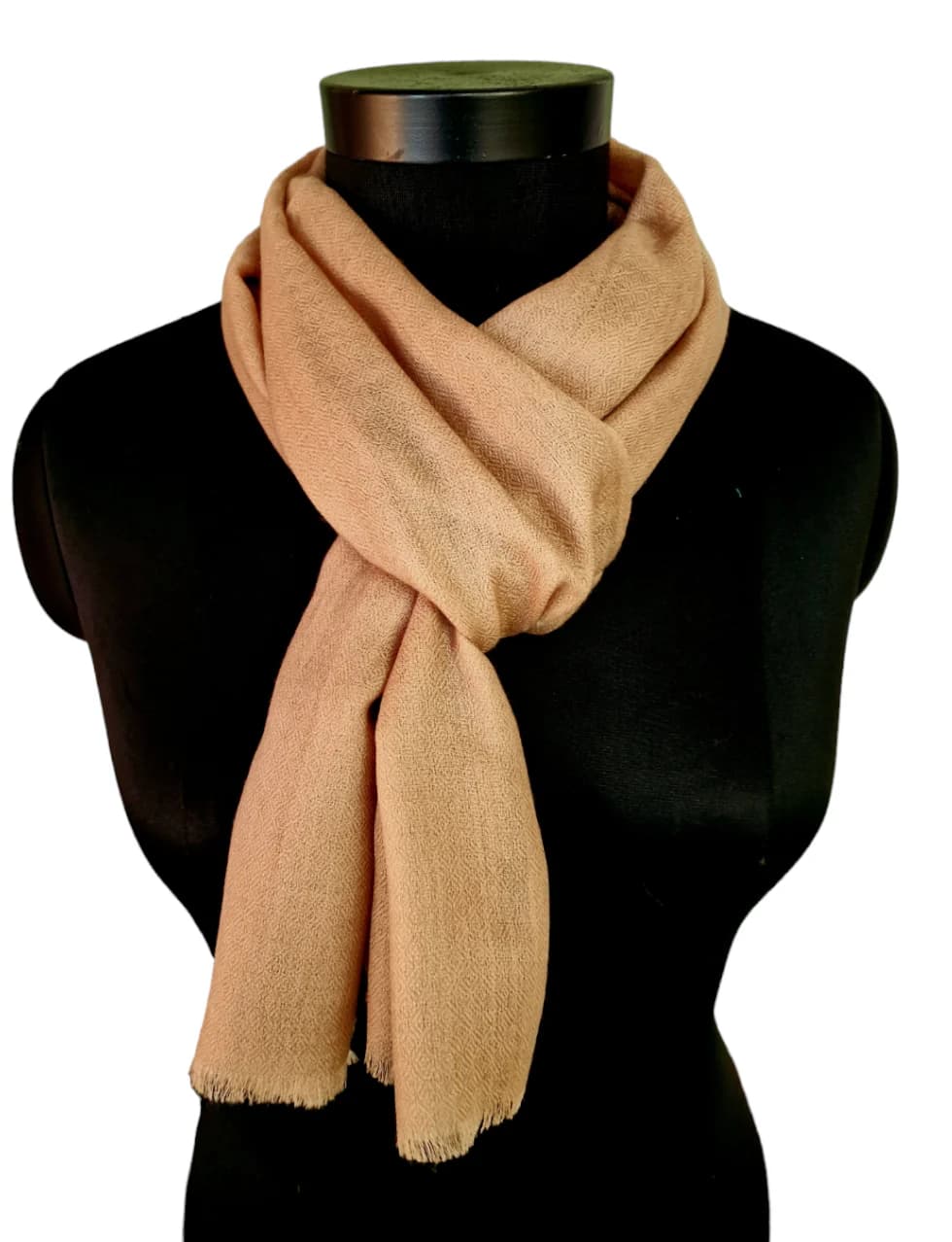 NARROW LIGHT BEIGE CASHMERE SCARF
