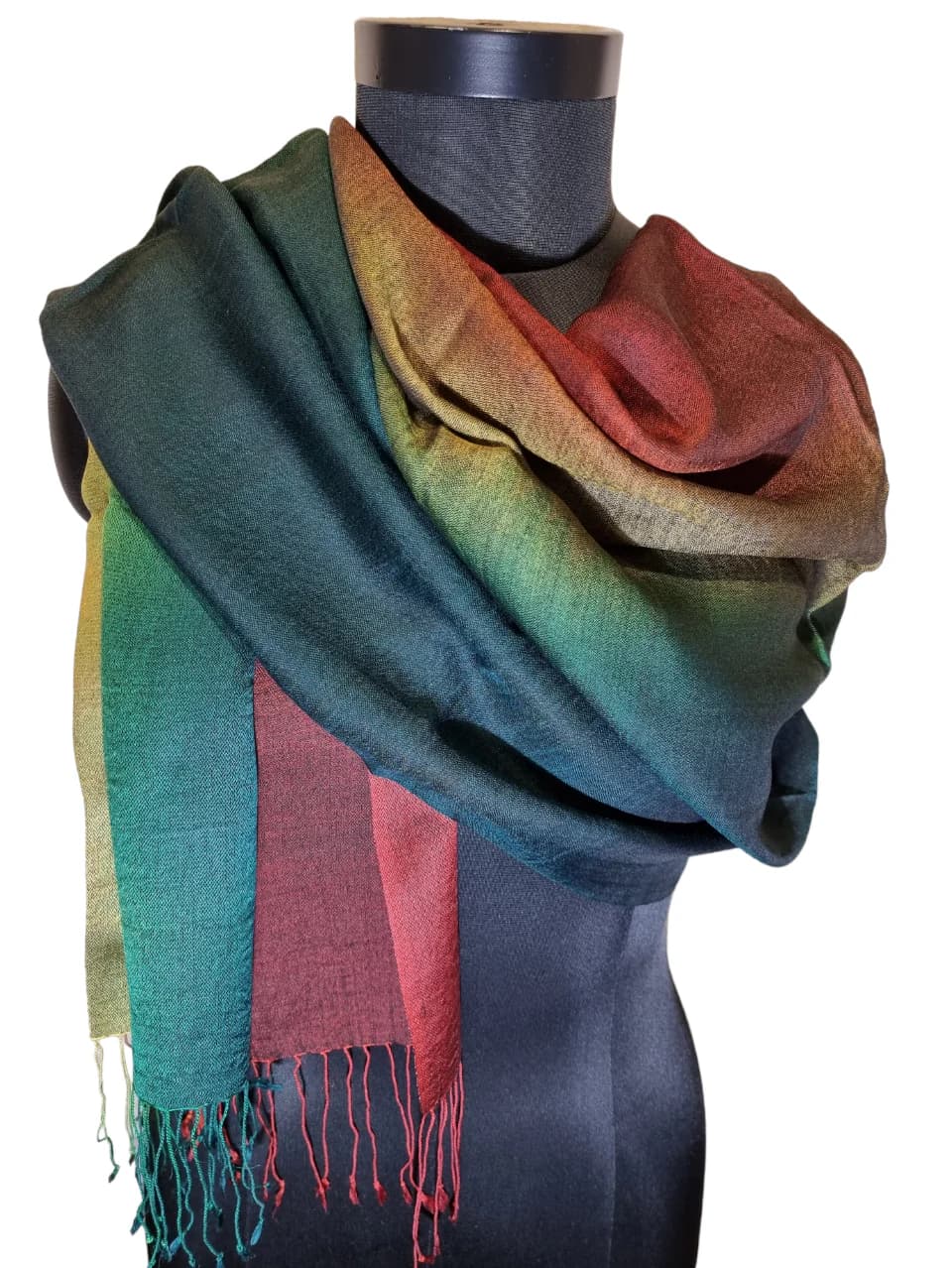 CASHMERE AND MULBERRY SILK SHAWL "COLOR BOMB"