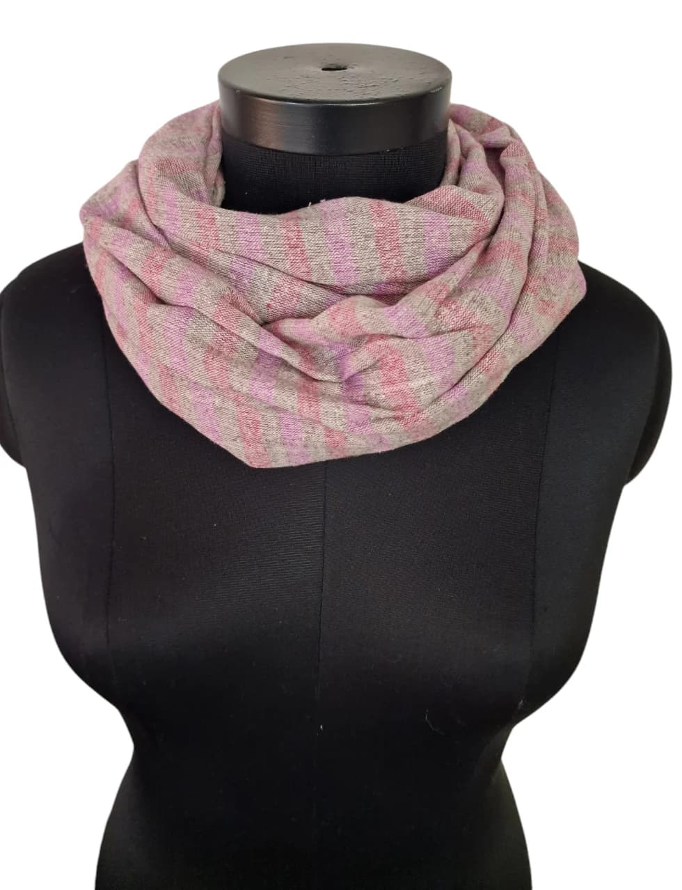 HANDMADE SILK SCARF WITH SOFT STRIPES