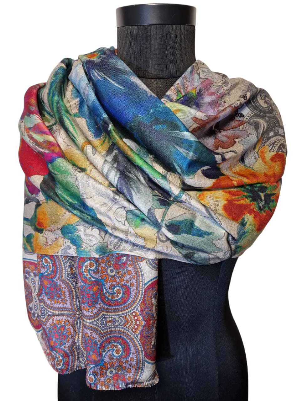 ARTISTIC SILK SCARF IN BEAUTIFUL COLORS