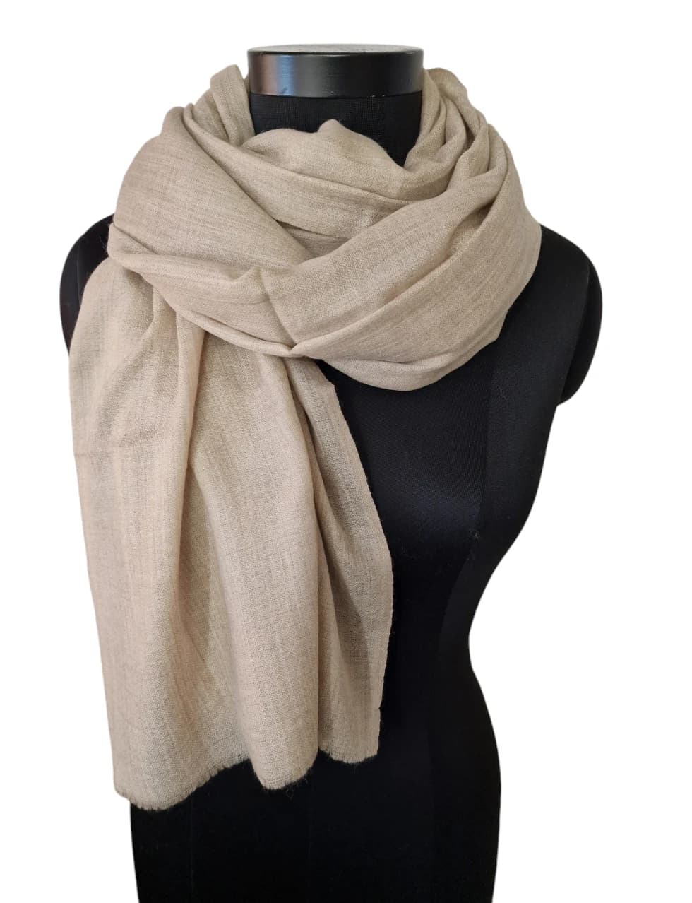 LARGE NATURAL COLORED PASHMINA SHAWL