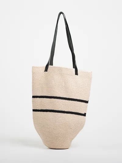 WOVEN COTTON SHOPPER BAG