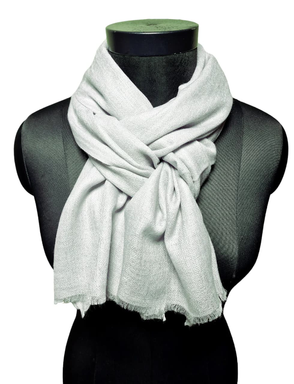 NARROW LIGHT BEIGE CASHMERE SCARF
