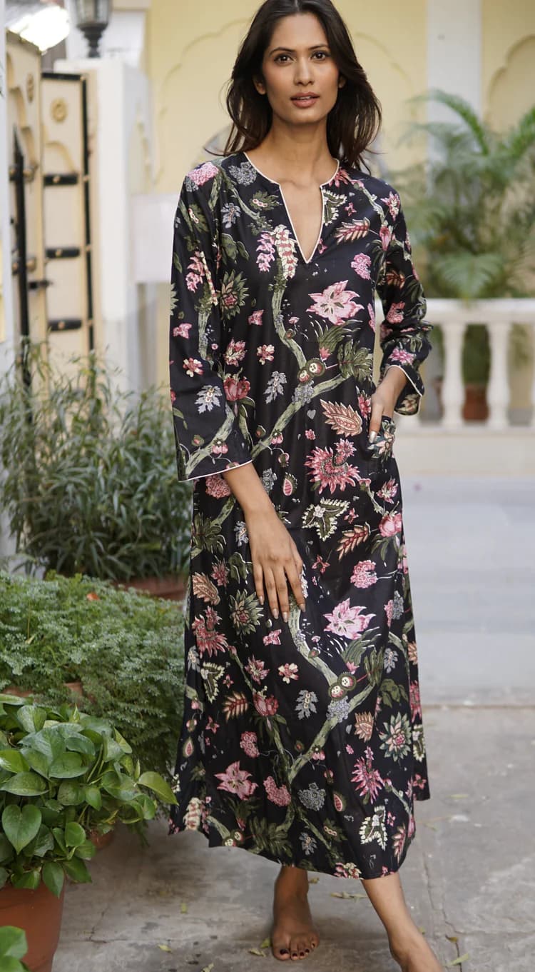 LONG KAFTAN DRESS, BEACH KAFTAN, LUXURY BEACH COVERUP