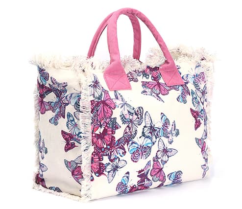 BUTTERFLY PRINT BEACH BAG
