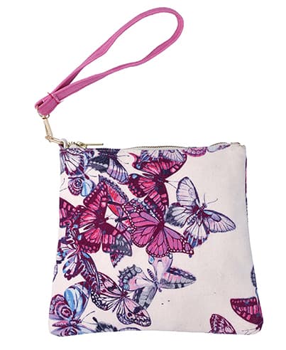 BUTTERFLY PRINT CLUTCH BAG
