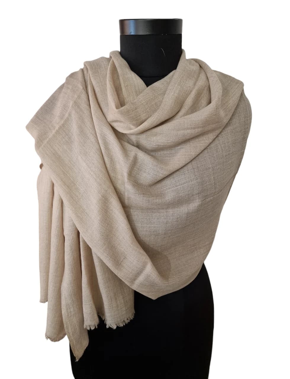 LARGE NATURAL COLORED PASHMINA SHAWL