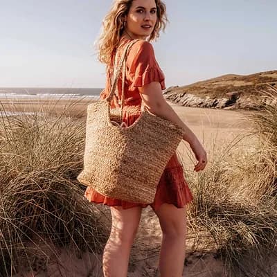 LARGE JUTE BASKET BAG
