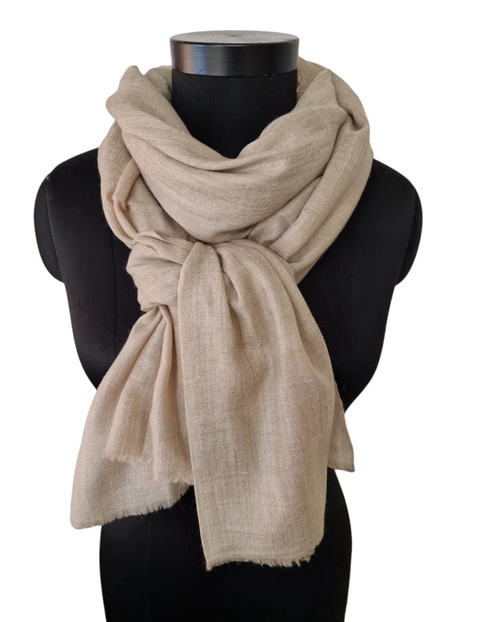 LARGE NATURAL COLORED PASHMINA SHAWL