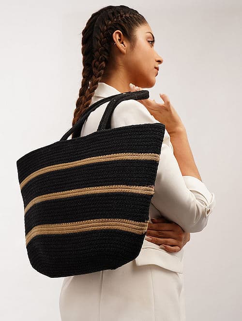 WHITE HANDICRAFT RECYCLED COTTON TOTE BAG
