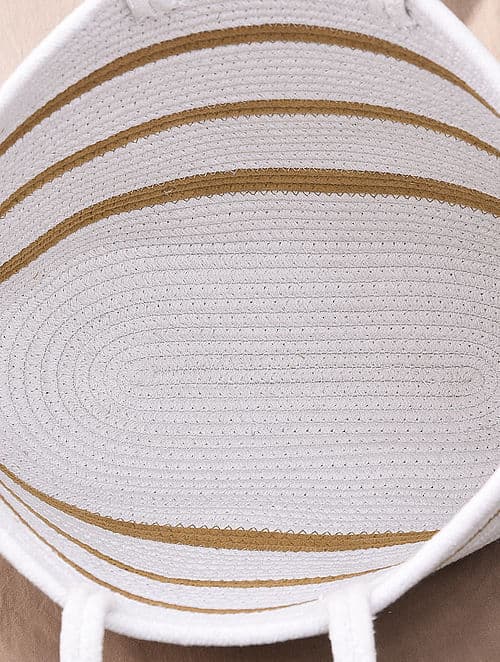 WHITE HANDICRAFT RECYCLED COTTON TOTE BAG