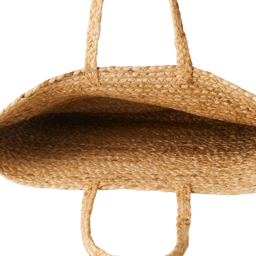 NATURAL JUTE BEACH BAG TOTE WHITE