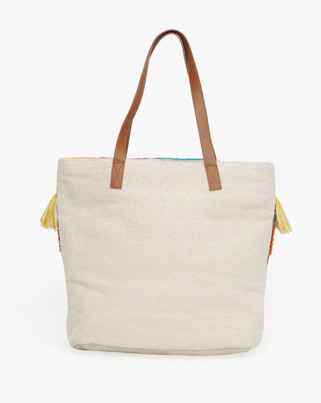 GEOMETRIC WOVEN TOTE BAG