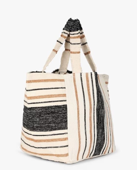 HANDCRAFTED STRIPED MAXI TOTE BAG