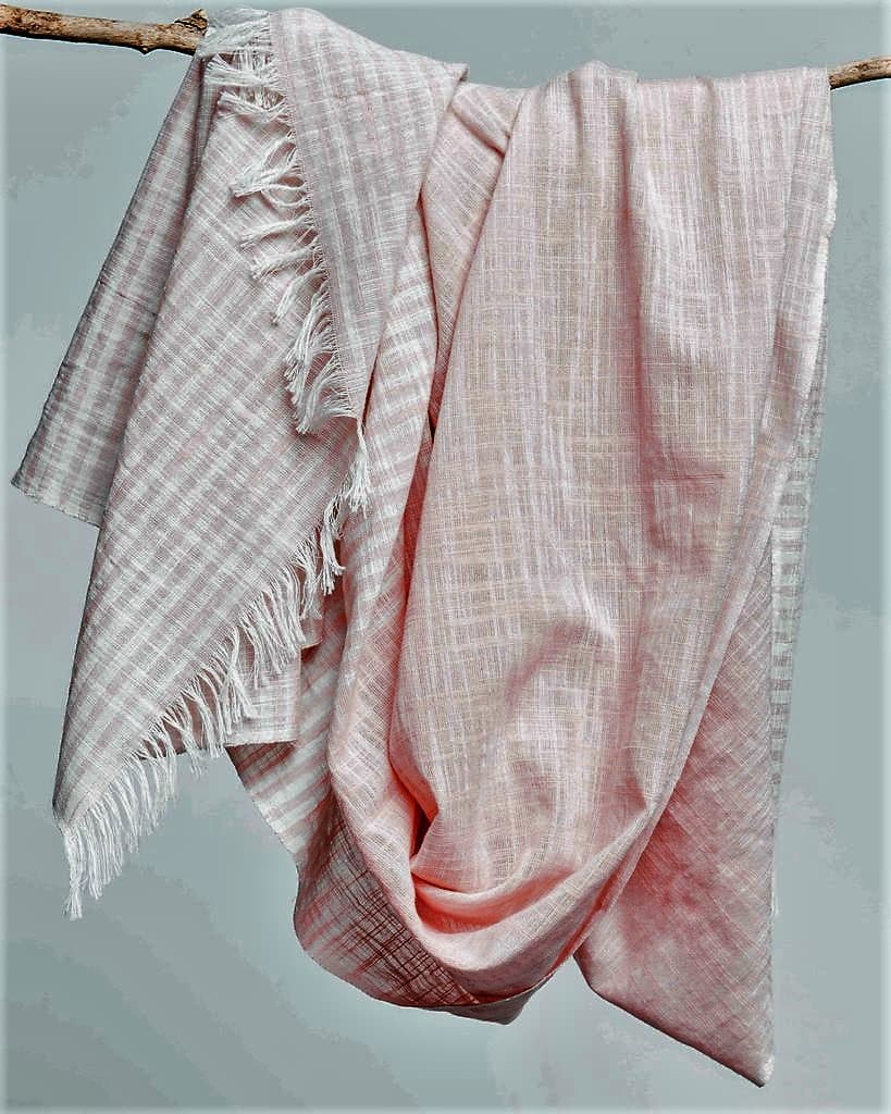 PEACH COLOR PRINT DESIGN VISCOSE SCARF