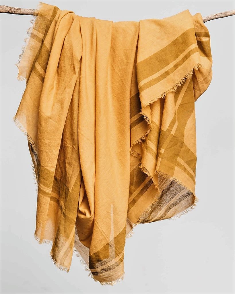 APRICOT COLOR STRIPE DESIGN VISCOSE SCARF