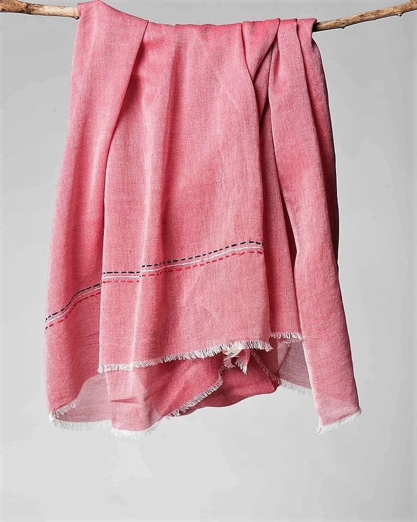 BLUSH RED SOLID COLOR VISCOSE SCARF