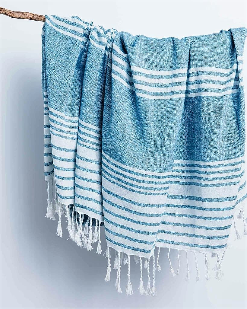 MINT GREEN WITH WHITE STRIPE VISCOSE SCARF