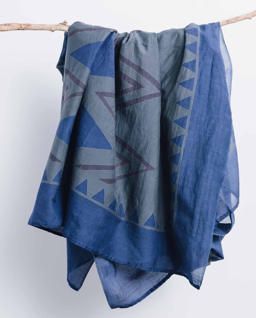 NEON BLUE COLOR PRINT DESIGN COTTON SCARF