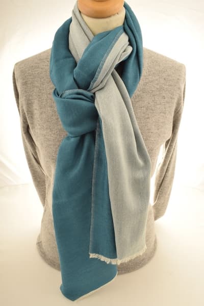 BRAK TURQ OFF WHITE COLOURED CASHMERE SCARF