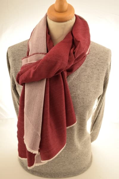 BRAK WINE OFF WHITE COLOURED CASHMERE SCARF