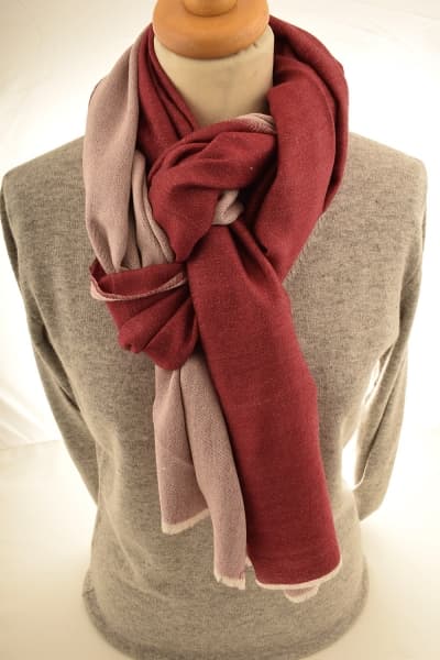 BRAK WINE OFF WHITE COLOURED CASHMERE SCARF